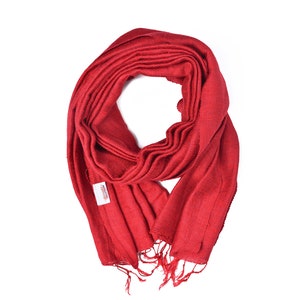 100% Organic Raw Silk Shawls- Red