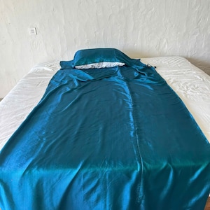 Sac de couchage en soie – 100 % soie de mûrier (47 x 98 po., simple)