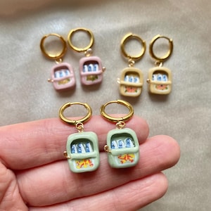 Sardine Can Earrings / Sardine Tin Earrings / Sardine Earrings / Polymer Clay Earrings