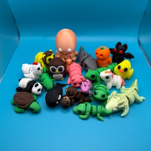 Random Assortment of Animal Fidgets – Adorable Stress-Relief Toys (1-3 Inches)
