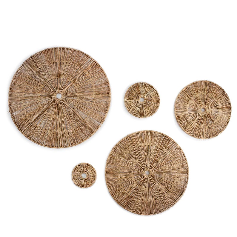 Set of 5 Wall Hanging Jute Basket Round Handwoven Etsy