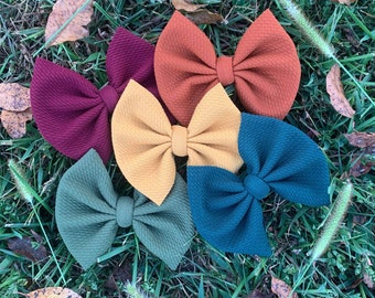 Original Bows on Clips or Nylon or Piggies- Solid Colors- Over 60 Color options! Clip Bows, Alligator Clip Bows, Big Bows