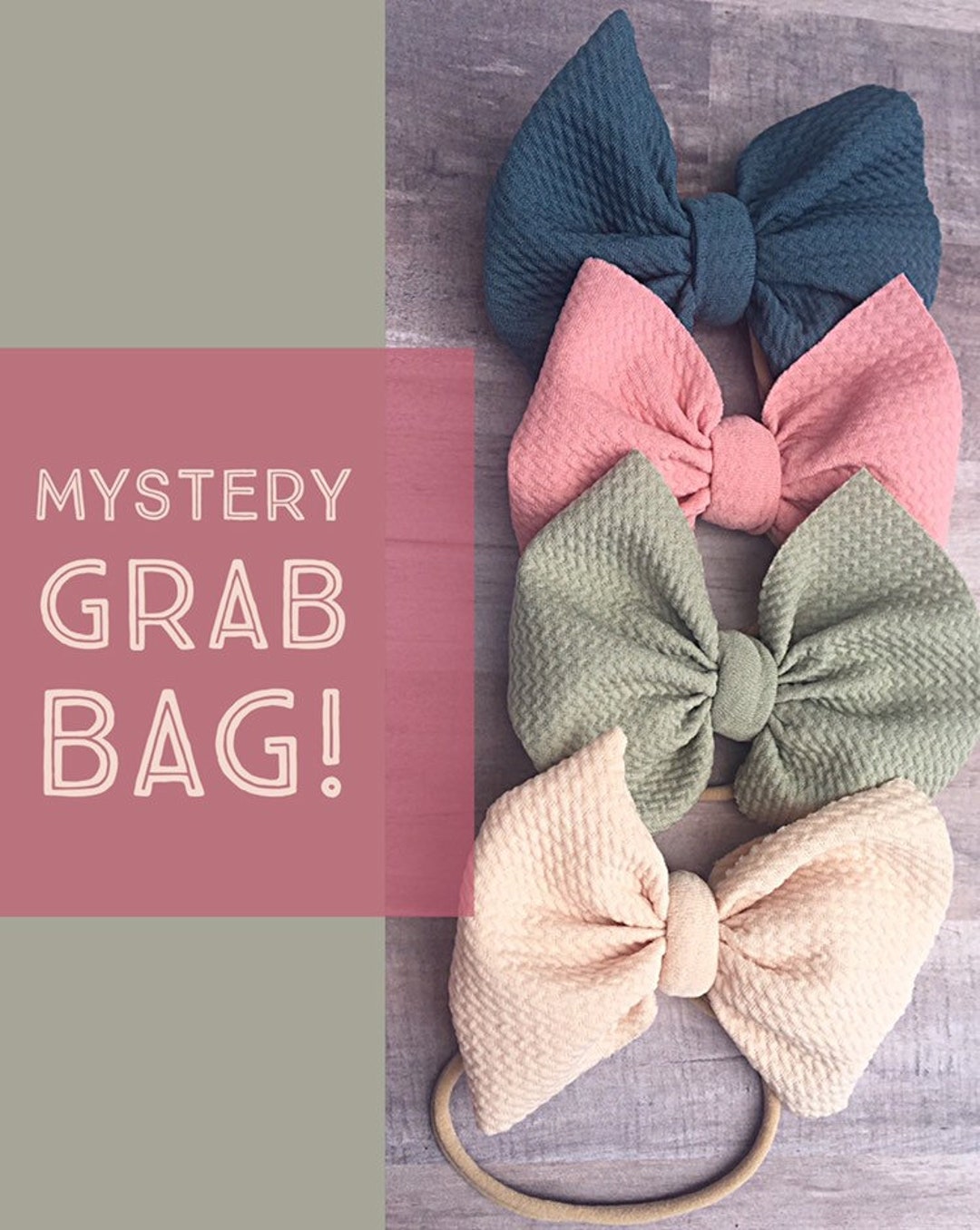Mystery Grab Bag/Bows on Nylon or Clips/Pigtail Sets Etsy.de