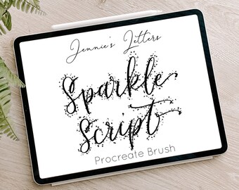 Procreate Brush Lettering Script Brush Sparkle Calligraphy Brush iPad Lettering Brush Hand Lettering Brush Procreate Art Sparkle Brush