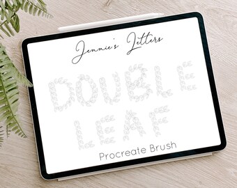Procreate Brush Lettering Double Leaf Wreath Brush iPad Lettering Brush Hand Lettering Brush Procreate Art Brush Leaf Brush Wreath Brush