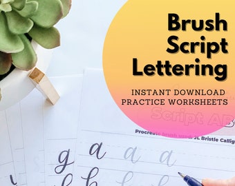 iPad Lettering Practice: Brush Script, Lowercase Alphabet (Digital Download)