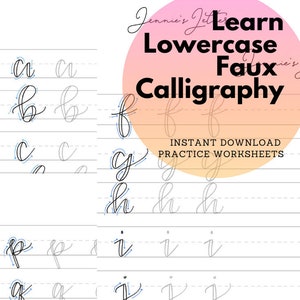 Feuilles de travail sur la pratique du lettrage à la main en fausse calligraphie Feuilles de travail sur le lettrage de procréation traçables et réutilisables