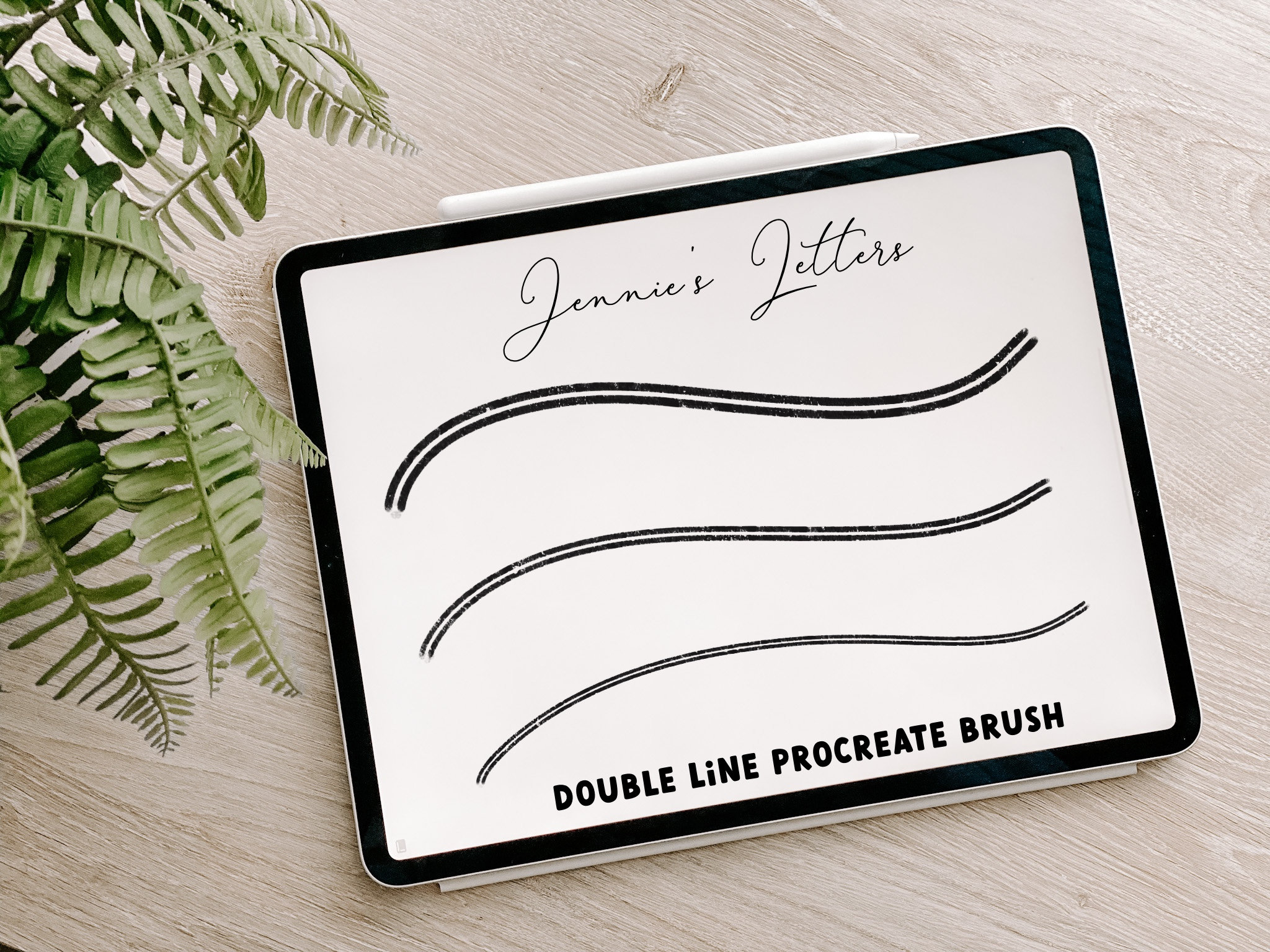 Procreate Brush Double Line Brush Lettering Brush Procreate Brush iPad