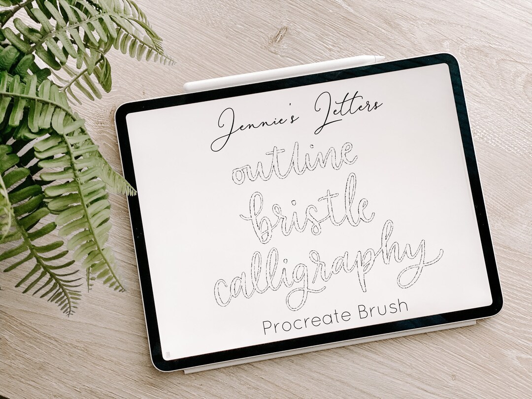 Outline Calligraphy Procreate Brush | Lettering Brush (digital Download ...