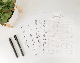 Calligraphy Paper, Hand Lettering and Modern Calligraphy Notepad: A Brush Lettering Practice Pad with 50 Removable Sheets and Pre Printed Guide in Two