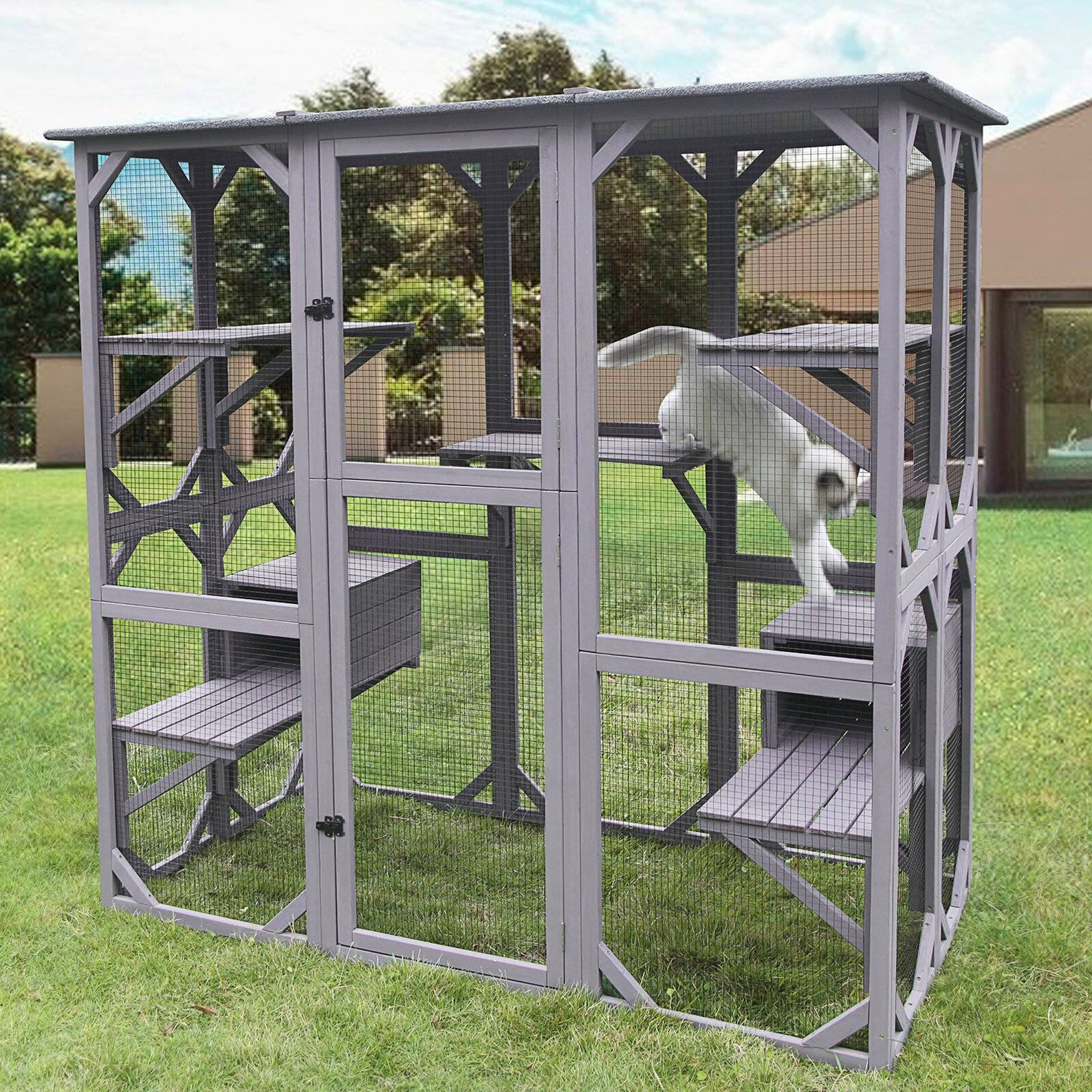 Catio cat house outdoor enclosure kennel for cats and other Etsy