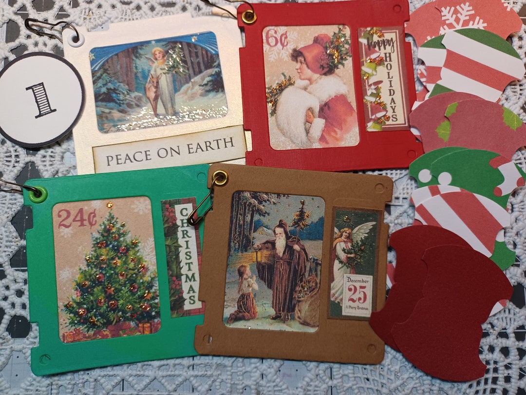 Junk Journal Christmas Dangle Specimen Style Tags Gift Tag Plus ...