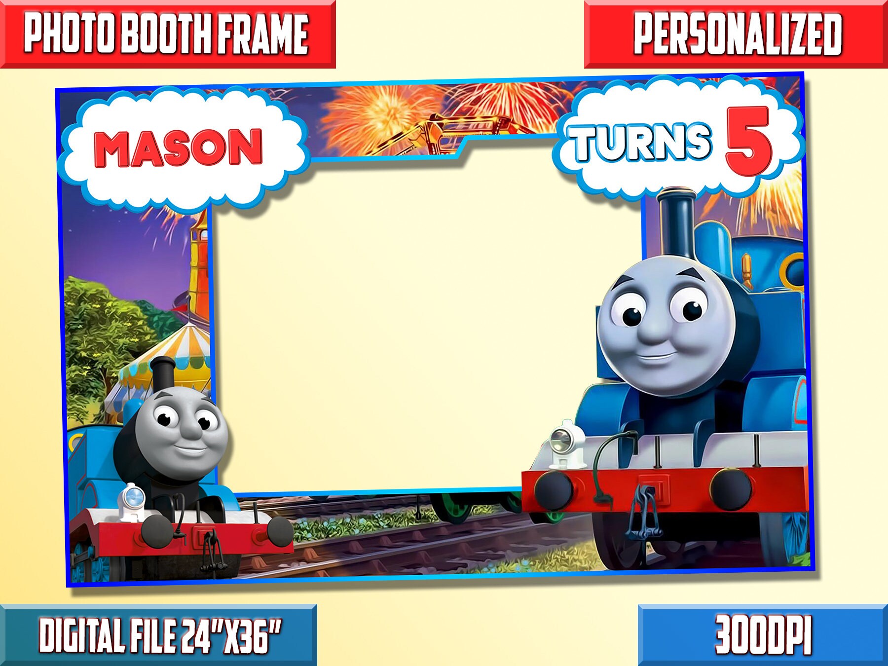 Thomas Train Photo Booth Frame Thomas and Friends Birthday Etsy