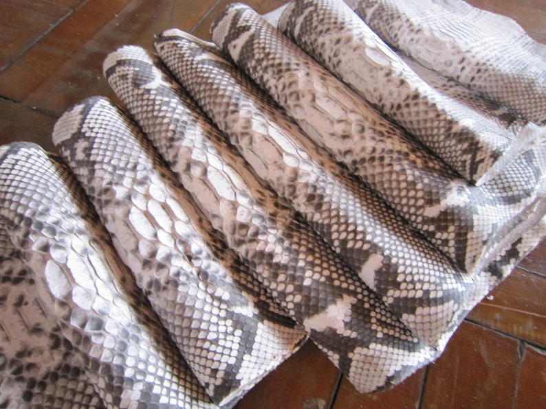 146 inch Genuine Python Hide real snake skin tanned leather Reticulated Nature color matt no N.73