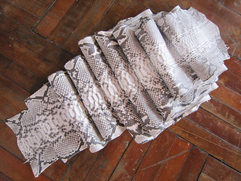 146 inch Genuine Python Hide real snake skin tanned leather Reticulated Nature color matt no N.73