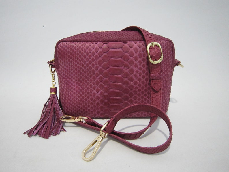 Genuine Python Snake skin Emmi handbag evenning bag real leather crossbody handmade