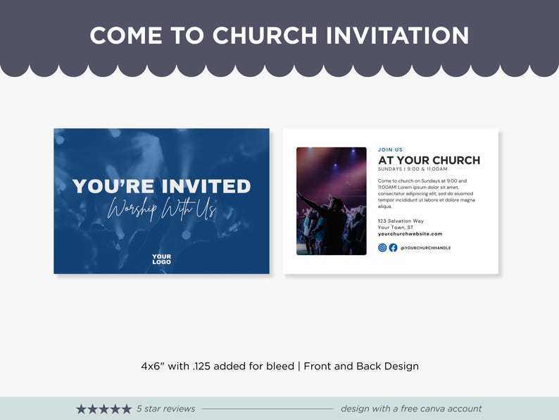 Mallpaket för kyrkans Canva-motiv: Design för sociala medier och presentationer (digital nedladdning) bild 4