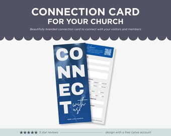 Church Connect Card Template: Editable Welcome Form (Canva)