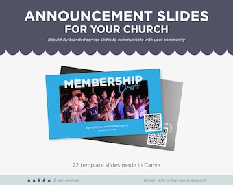 Editable Church Announcement Slides: Canva Templates (Digital Download)