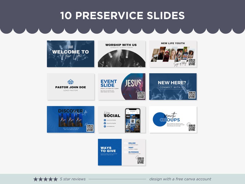 Mallpaket för kyrkans Canva-motiv: Design för sociala medier och presentationer (digital nedladdning) bild 10