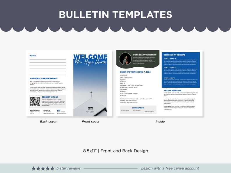 Mallpaket för kyrkans Canva-motiv: Design för sociala medier och presentationer (digital nedladdning) bild 6
