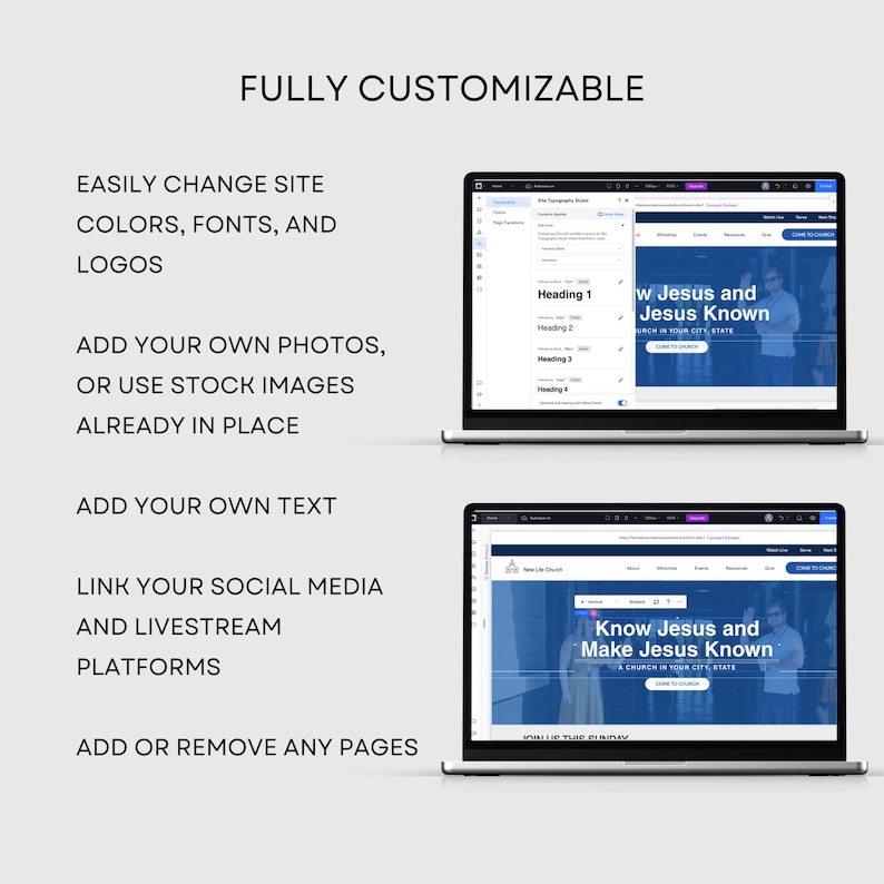 Wix Church Website Template Modern Religious Theme Etsy