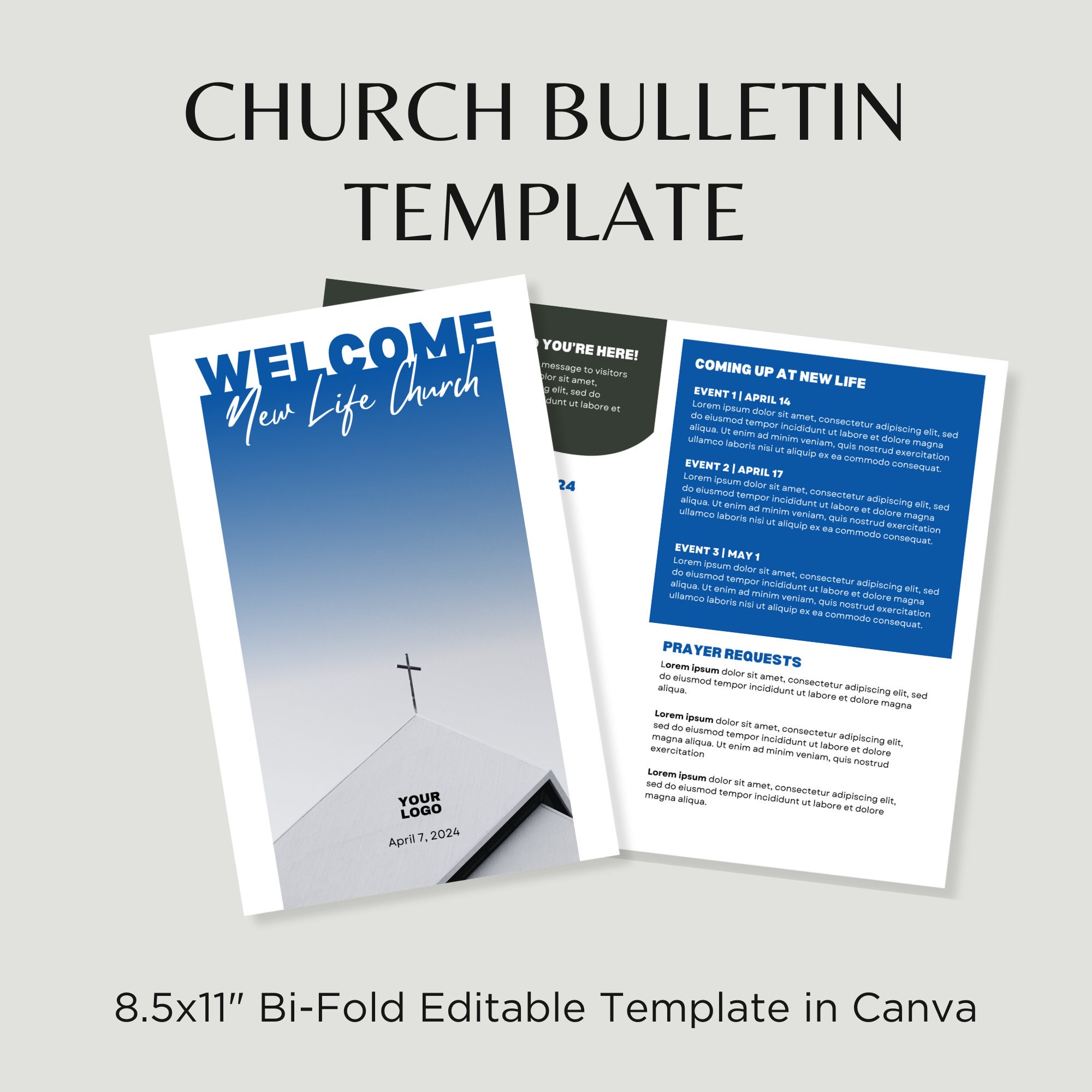 Church Bulletin Template, Canva Church Bulletin Template, Editable Church Bulletin Template, Canva Church Bulletin Template, Editable