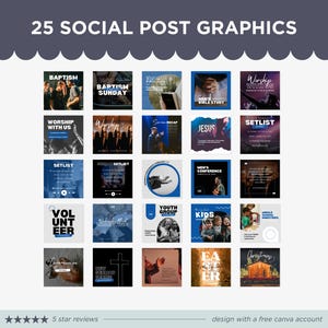 Mallpaket för kyrkans Canva-motiv: Design för sociala medier och presentationer (digital nedladdning) bild 8