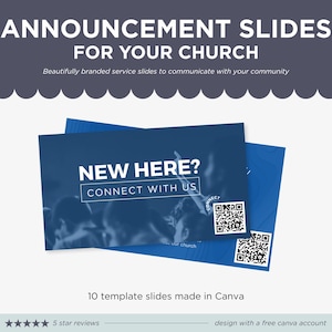Church Announcement Slides | Worship Service Welcome Slides | Church Preservice Slide Templates | Church Countdown & Canva Graphics