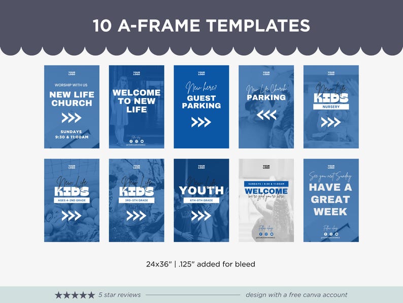 Mallpaket för kyrkans Canva-motiv: Design för sociala medier och presentationer (digital nedladdning) bild 2
