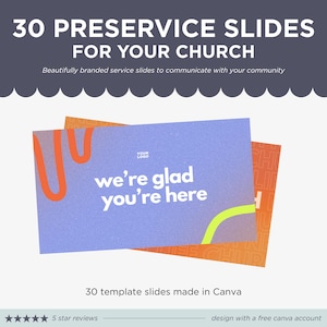 Church Announcement Slide Templates, Pre-Service Slides for Churches, Editable Canva Graphics, Sunday Service Media, Church Worship Slides