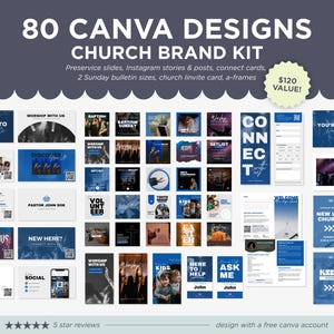 Church template bundle, church preservice slides church social media church connect card church invitation church bulletin church a-frames