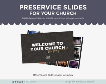 Bilder för kyrkliga tillkännagivanden: Redigerbara Canva-mallar (digital nedladdning)