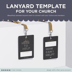 Church Badge Template, Lanyard Badge Template for Churches, Church Staff Badge, Church Volunteer Badge