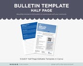 Editable Church Bulletin Template: Half Page Sunday Service (Digital Download)