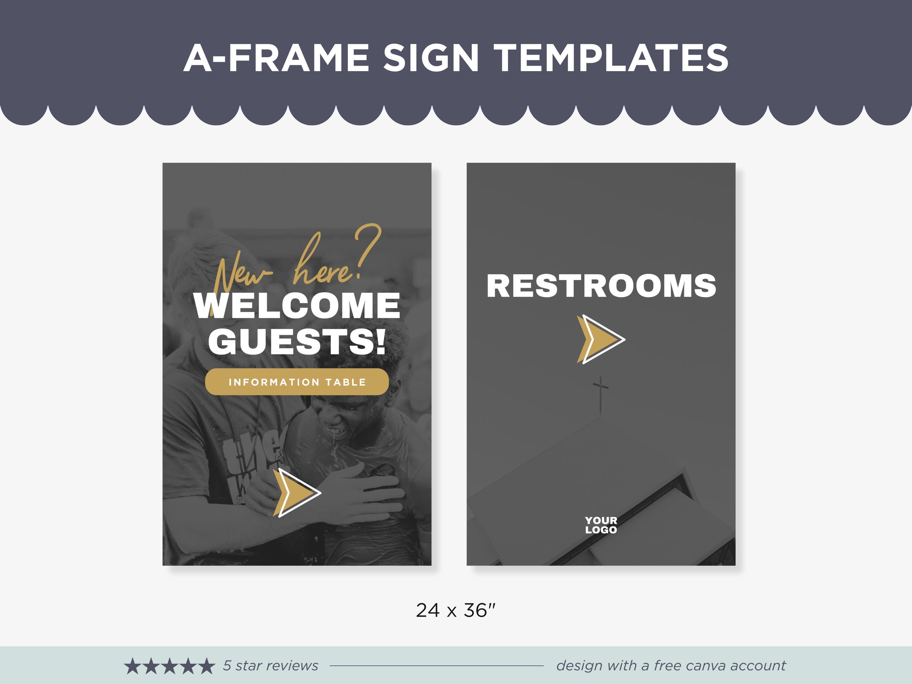Church Welcome Signs, A-frame Signs for Churches, Directional Signage ...