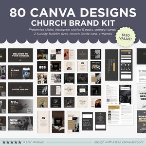Church brand kit, church preservice slides church social media church connect card church invitation church bulletin church a-frames