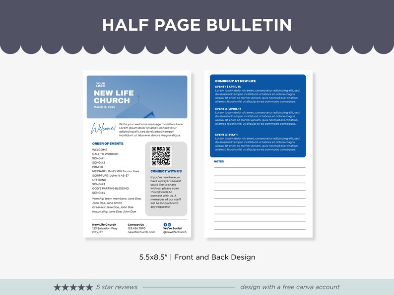 Mallpaket för kyrkans Canva-motiv: Design för sociala medier och presentationer (digital nedladdning) bild 5