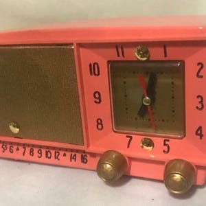 Cool MCM 1954 Admiral Clock Radio 5E31 Now New Quartz Clock & Bluetooth Speaker Free Shipping