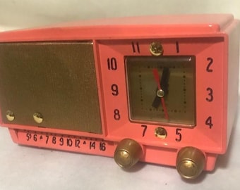 Cool MCM 1954 Admiral Clock Radio 5E31 Now New Quartz Clock & Bluetooth Speaker Free Shipping