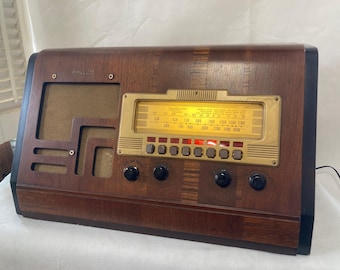 Vintage Deco 1939 Philco Radio Model 39-30 Now A Bluetooth Speaker w/Lited Dial Free Shipping