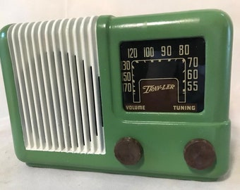 Vintage Deco 1947 Trav-Ler Radio jetzt ein Bluetooth-Lautsprecher neu lackiert kostenloser Versand