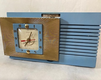 Vintage MCM 1948 Musalarm Clock Radio 8H67 Now New Clock & Bluetooth Speaker Free Shipping
