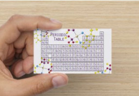 printable periodic table of elements business card size etsy