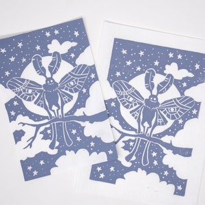 Mothman Linocut Print