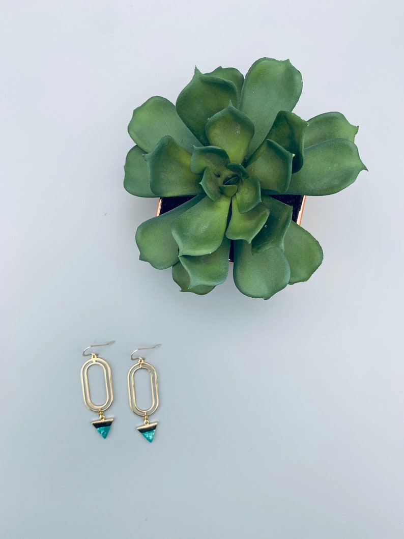 Geometric gold earrings