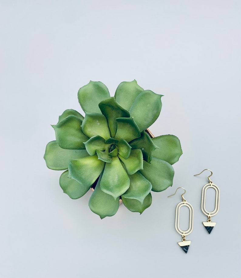 Geometric gold earrings