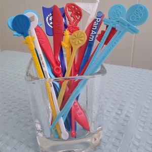 Vintage Plastic Airline Swizzle Sticks - 18 Pieces