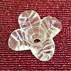 Vintage Floral/Leaf Design Clear Glass Bobeche Chandelier/Lamp Parts - 12 Total Pieces - Sold Individually
