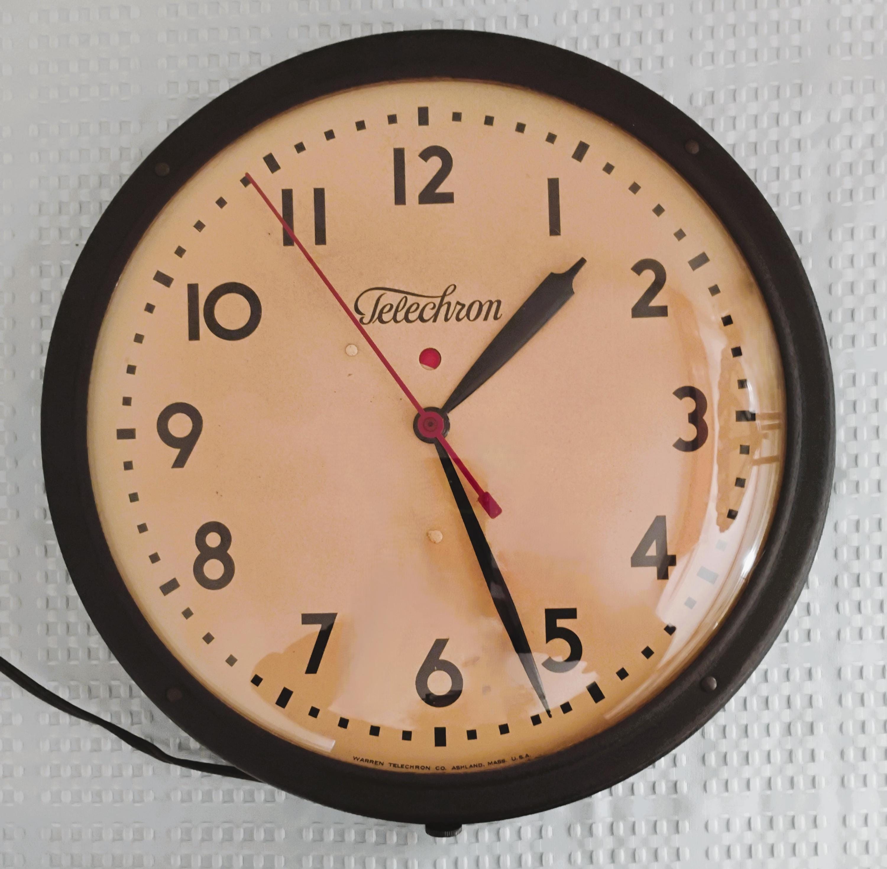 Vintage Telechron Commercial Wall Clock - Model #1H912 - 1942 - Etsy